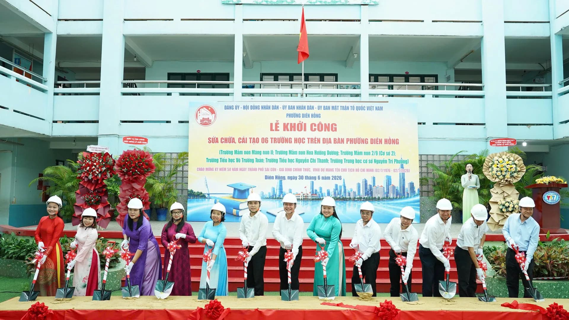 HƠN 37,6 TỶ ĐỒNG CẢI TẠO 06 TRƯỜNG HỌC TRÊN ĐỊA BÀN PHƯỜNG DIÊN HỒNG