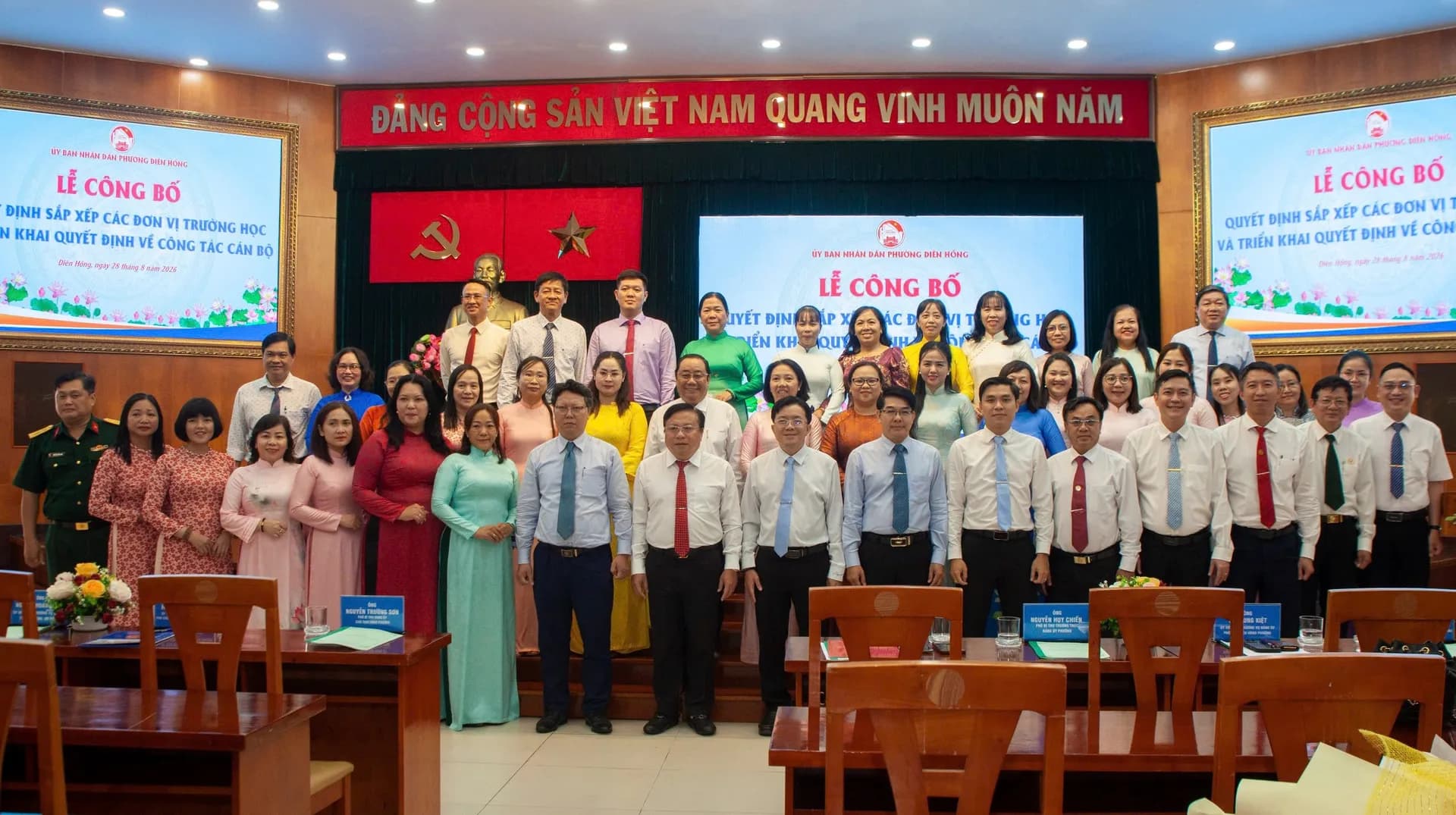 PHƯỜNG DIÊN HỒNG GIẢM 5 ĐẦU MỐI CƠ SỞ GIÁO DỤC, THÀNH LẬP 4 TRƯỜNG MỚI