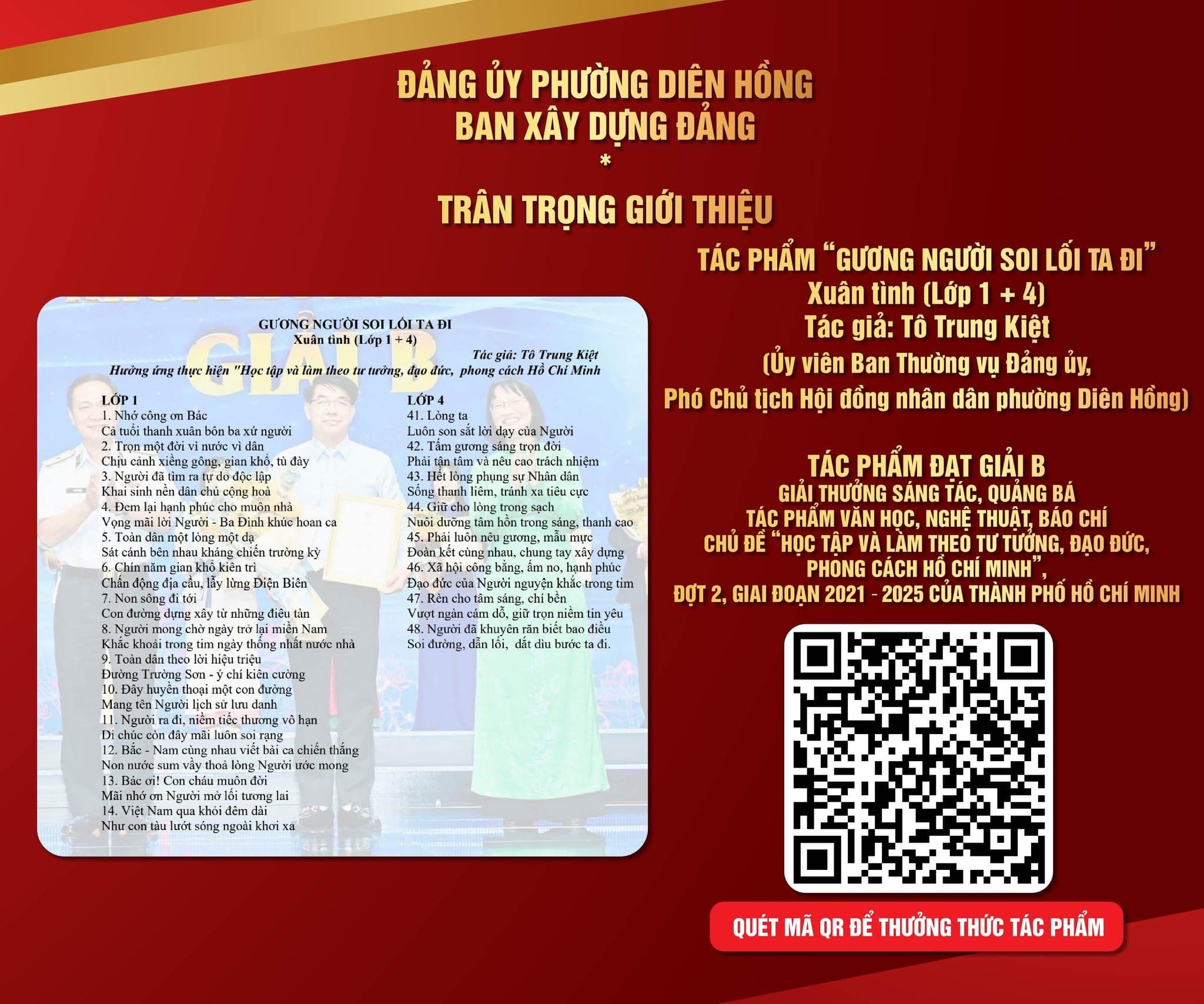 Tác phầm "Gương Người Soi Lối Ta Đi" - SG: Tô Trung Kiệt, Trình bày: NSND Thanh Tuyết và Nghệ sĩ Võ Anh Kiệt